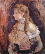Berthe Morisot The girl holding the fan oil painting artist
